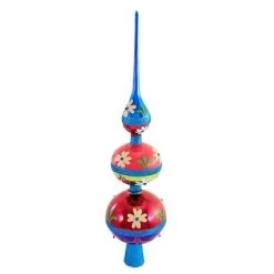 Sbk Gifts Holiday 15.0" Retro 3 Ball Mod Floral Finial Tree Topper Funky Mod 60S 70S - Tree Toppers