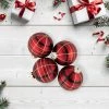 Northlight 4ct Red, Black and Gold Plaid Glass Ball Christmas Ornaments 3.25" -Christmas Ornaments Sales GUEST 0341d549 2e54 4e70 8e9e 366e5e265880