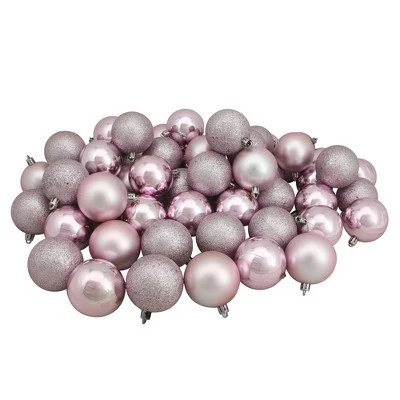 Northlight 60ct Pink Shatterproof 4-Finish Christmas Ball Ornaments 2.5" (60mm) 3 Northlight 60ct Pink Shatterproof 4-Finish Christmas Ball Ornaments 2.5" (60mm)
