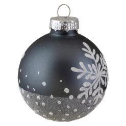 Northlight Set of 6 Gray and White Snowflake Glass Christmas Ball Ornaments 4" (101mm) -Christmas Ornaments Sales GUEST 0bb53566 0317 4e4d 85e5 374fd73514af