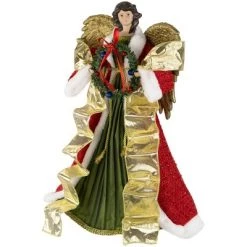 Northlight 18" Red and Green Angel with Wreath Christmas Tree Topper, Unlit -Christmas Ornaments Sales GUEST 0d04bbd0 8ab2 405e b7df a00cdde020f8