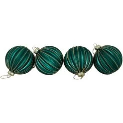 Northlight 4ct Green and Gold Textured Glass Christmas Ball Ornaments 3" (80mm) -Christmas Ornaments Sales GUEST 0f897db1 1f20 48e2 b1e5 1c082bb9e03d
