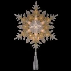 Northlight 13.75" Lighted Gold and Silver Snowflake Christmas Tree Topper, Clear Lights -Christmas Ornaments Sales GUEST 13fed11a f8ab 41b7 abf7 6cc0617b0deb