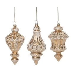 Transpac Glass 6.25 in. Multicolored Christmas Ornament Set of 3