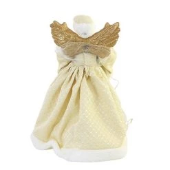Tree Topper Finial 11.75" Blonde Hair Angel Tree Topper Christmas Free Standing - Tree Toppers