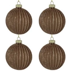Northlight 4ct Champagne and Chocolate Glittered Glass Ball Christmas Ornaments 3" (80mm) -Christmas Ornaments Sales GUEST 16837142 58de 4d59 8711 02d58774987e