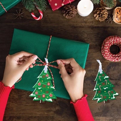 Big Dot of Happiness Snowy Christmas Trees - Classic Holiday Party Decorations - Christmas Tree Ornaments - Set of 12 4 Big Dot of Happiness Snowy Christmas Trees - Classic Holiday Party Decorations - Christmas Tree Ornaments - Set of 12 - Image 2