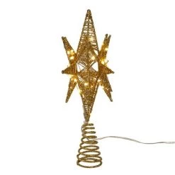 Kurt S. Adler Kurt Adler 11-Inch Pre-Lit Twinkling LED 60-Light Gold Starburst Tree Topper