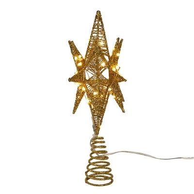 Kurt S. Adler Kurt Adler 11-Inch Pre-Lit Twinkling LED 60-Light Gold Starburst Tree Topper 3 Kurt S. Adler Kurt Adler 11-Inch Pre-Lit Twinkling LED 60-Light Gold Starburst Tree Topper