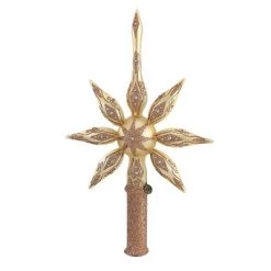 Blu Bom 13.75" Champagne Reflector Swirl Star Tree Topper Finial Christmas - Tree Toppers