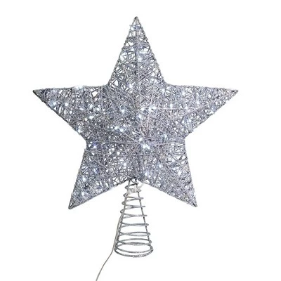 Kurt S. Adler Kurt Adler 45-Light 10" 5-Point LED Silver Star Treetop 4 Kurt S. Adler Kurt Adler 45-Light 10" 5-Point LED Silver Star Treetop - Image 2
