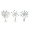 Transpac Metal 15 in. Silver Christmas Glitter Snowflake Tree Topper Set of 3 -Christmas Ornaments Sales GUEST 21ff1bf2 8b99 423f 9abf c6cda269cfb0
