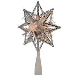 Northlight 8" Lighted Silver Tinsel Star Christmas Tree Topper - Clear Lights, White Wire -Christmas Ornaments Sales GUEST 23c8dddd 3ac8 4c68 891a 9efeae262db5