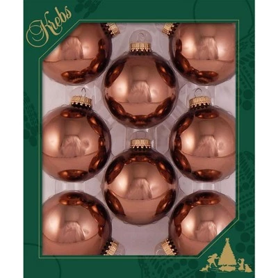 Christmas by Krebs 8ct Acacia Brown Shiny Glass Christmas Ball Ornaments 2.5" (67mm) 3 Christmas by Krebs 8ct Acacia Brown Shiny Glass Christmas Ball Ornaments 2.5" (67mm)