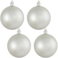 Christmas by Krebs 4ct Dove Gray Shatterproof Christmas Ball Ornaments 4" (100mm)