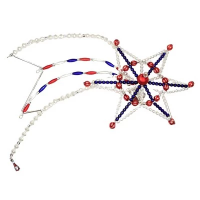 Santa Land Patriotic Shooting Star - 1 Clip-On Tree Topper 9.0 Inches - Ornament Clip On Tree Topper - - Glass - Multicolored 5 Santa Land Patriotic Shooting Star - 1 Clip-On Tree Topper 9.0 Inches - Ornament Clip On Tree Topper - - Glass - Multicolored - Image 3