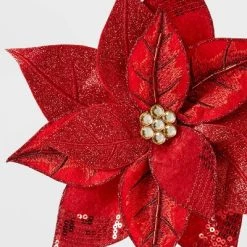 Fabric Poinsettia Christmas Tree Topper - Wondershop™