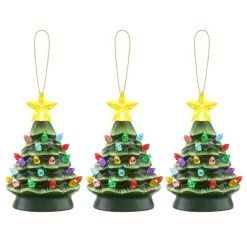 Mr. Christmas Mini LED Nostalgic Christmas Tree Ornaments - 5" - Set of 3 - Green -Christmas Ornaments Sales GUEST 33cc6564 1eec 4dd6 8a2e cada1f793601