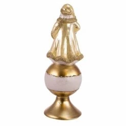 Tree Topper Finial 8.25" Gold Santa Tree Topper Christmas Reflector Ball - Tree Toppers