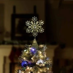 Ornativity Glitter Snowflake Tree Topper - Gold