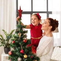 Ornativity Glitter Star Tree Topper - 8" - Red