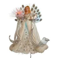 Kurt S. Adler Kurt Adler 12-Inch White and Silver LED Fiber Optic Angel Treetop