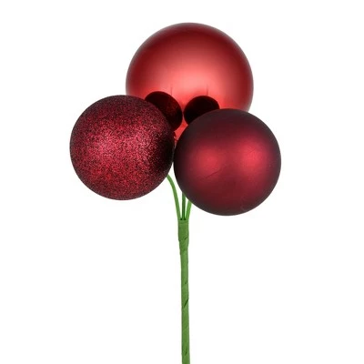 Vickerman 18" Ball Ornament Christmas Pick, 4 per Bag 9 Vickerman 18" Ball Ornament Christmas Pick, 4 per Bag - Image 7