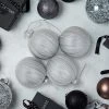 Northlight 4ct Silver and White Glitter Striped Glass Ball Christmas Ornaments 3" -Christmas Ornaments Sales GUEST 41f94797 8018 4f0e 8873 04baf85323e7