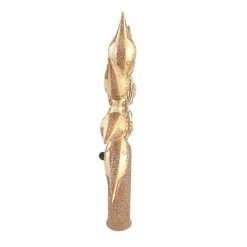Blu Bom 12.0" Champagne Glitter Swirl Finial Finial Christmas - Tree Toppers