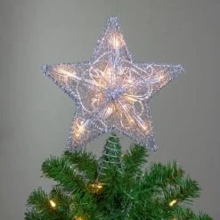 Kurt S. Adler 10" Lighted Silver Glittered Star Christmas Tree Topper - Clear Lights -Christmas Ornaments Sales GUEST 44d156c5 392c 437f a856 3b702385d4d1