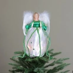 Kurt S. Adler 12" Prelit Irish Angel Christmas Tree Topper - Green/White -Christmas Ornaments Sales GUEST 45ca9821 c36b 4702 977a d6cb92c8179e