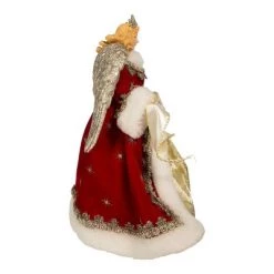 Kurt S. Adler Kurt Adler 10-Inch Fabriché Regal Red Angel Treetop
