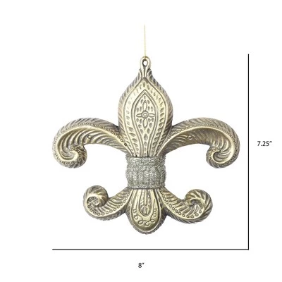 Vickerman 7.3" Antique Fleur-de-lis Christmas Ornament 3 Vickerman 7.3" Antique Fleur-de-lis Christmas Ornament