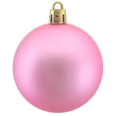 Northlight 60ct Shatterproof Matte Christmas Ball Ornament Set 2.5" - Pink 4 Northlight 60ct Shatterproof Matte Christmas Ball Ornament Set 2.5" - Pink - Image 2
