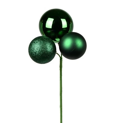 Vickerman 18" Ball Ornament Christmas Pick, 4 per Bag 10 Vickerman 18" Ball Ornament Christmas Pick, 4 per Bag - Image 8