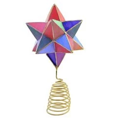 Tree Topper Finial 10.5" Sputnik Spectrum Tree Topper Star Capiz - Tree Toppers