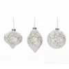 Transpac Glass 4.5 in. White Christmas Leaves Ornament Set of 3 -Christmas Ornaments Sales GUEST 51f0ac6b 1563 4131 9b18 22a4e2b329c1