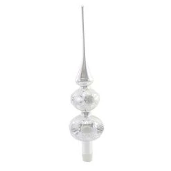 Sbk Gifts Holiday 13.0" Silver And White Lace Finial Tree Topper Christmas Wedding - Tree Toppers