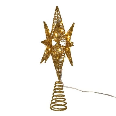 Kurt S. Adler Kurt Adler 11-Inch Pre-Lit Twinkling LED 60-Light Gold Starburst Tree Topper 5 Kurt S. Adler Kurt Adler 11-Inch Pre-Lit Twinkling LED 60-Light Gold Starburst Tree Topper - Image 3