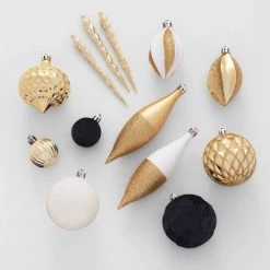 Shatter-Resistant Plastic Christmas Tree Ornament Set 40pc - Wondershop™ Black/white/gold -Christmas Ornaments Sales GUEST 549121f1 8c82 4720 a7c9 1bc71dc4055d