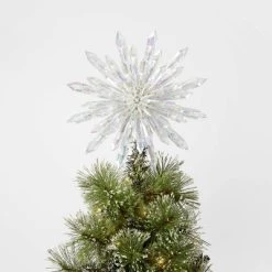14" LED Acrylic Starburst Christmas Tree Topper Warm White Lights - Wondershop™