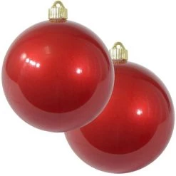 Christmas by Krebs 2ct Candy Red Shatterproof Christmas Ball Ornament 6" (150mm)
