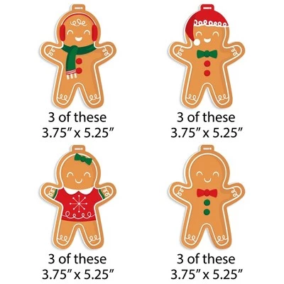 Big Dot of Happiness Gingerbread Christmas - Gingerbread Man Holiday Party Decorations - Christmas Tree Ornaments - Set of 12 7 Big Dot of Happiness Gingerbread Christmas - Gingerbread Man Holiday Party Decorations - Christmas Tree Ornaments - Set of 12 - Image 5