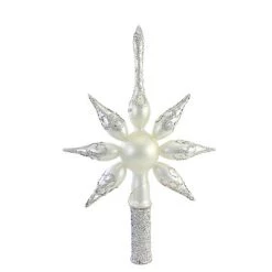 Blu Bom 13.0" Silver Glitter Reflector Star Tree Topper Final Christmas - Tree Toppers