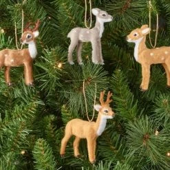 4ct Faux Fur Deer Christmas Tree Ornament Set - Wondershop™
