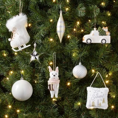 Winter Whites Christmas Tree Ornament Set 85pc - Wondershop™ 3 Winter Whites Christmas Tree Ornament Set 85pc - Wondershop™