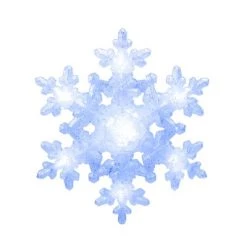 Kurt S. Adler 9.25" White and Blue Lighted Sparkly Snowflake Christmas Tree Topper - Clear Lights