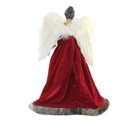 Tree Topper Finial 18.0" Plaid Angel Led Tree Topper Christmas Wreath - Tree Toppers