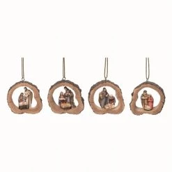 Transpac Resin Multicolor Christmas Framed Nativity Ornaments Set of 4