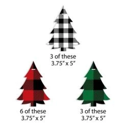 Big Dot of Happiness Holiday Plaid Trees - Buffalo Plaid Christmas Party Decorations - Christmas Tree Ornaments - Set of 12 -Christmas Ornaments Sales GUEST 65310ae4 a3e6 4513 971e 466c81519496